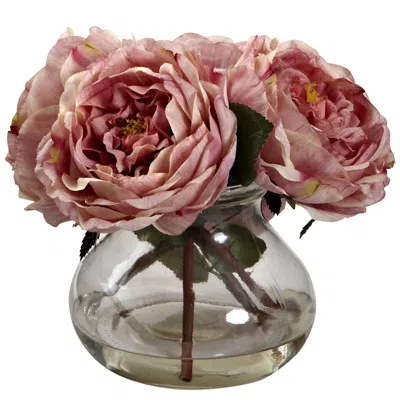 Homplanti Fancy Rose W/vase Pink