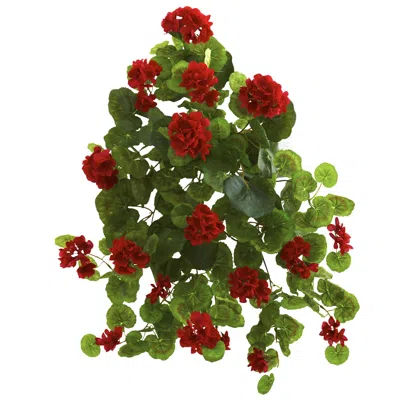 Homplanti Geranium Artificial Plant (set Of 2) 26" In Blue