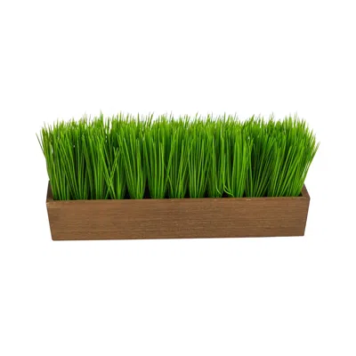 Homplanti Grass Artificial Plant In Decorative Planter 12" In Brown