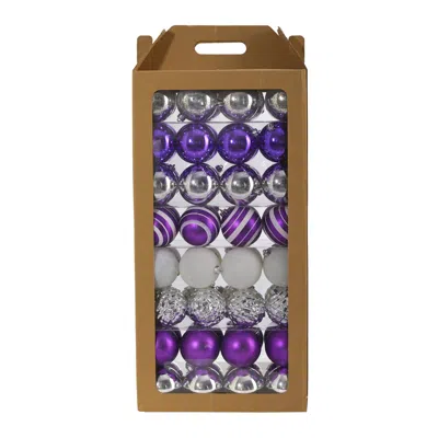 Homplanti Holiday Shatterproof 64 Count Xmas Tree Ornament Set 80mm