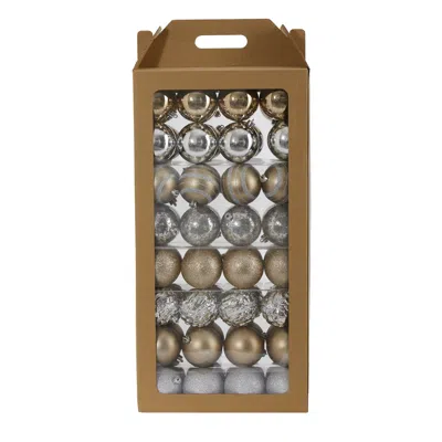 Homplanti Holiday Shatterproof 64 Count Xmas Tree Ornament Set 80mm