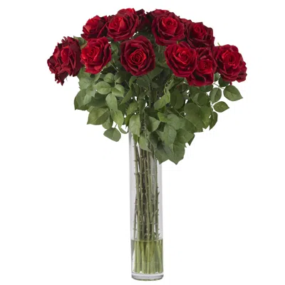 Homplanti Large Rose Arrangement W/18" Glass Cylinder