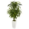 Homplanti Marginatum Artificial Plant In White Tower Vase