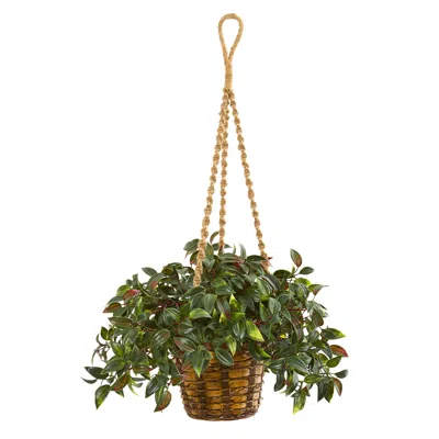 Homplanti Mini Melon Artificial Plant In Hanging Basket Uv Resistant (indoor/outdoor) 30"