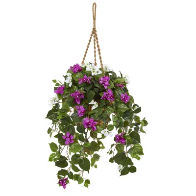 Homplanti Mixed Bougainvillea Artificial Plant Hanging Basket 30"