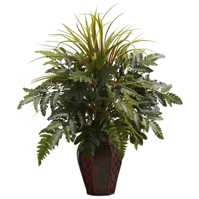 Homplanti Mixed Grass & Fern W/decorative Planter