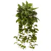 Homplanti Mixed Greens Hanging Artificial Plant (set Of 2) 36"