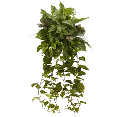 Homplanti Mixed Greens Hanging Artificial Plant (set Of 2) 36"