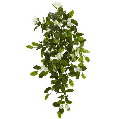 Homplanti Mixed Stephanotis & Ivy Hanging Artificial Plant (set Of 4) 19" In Brown