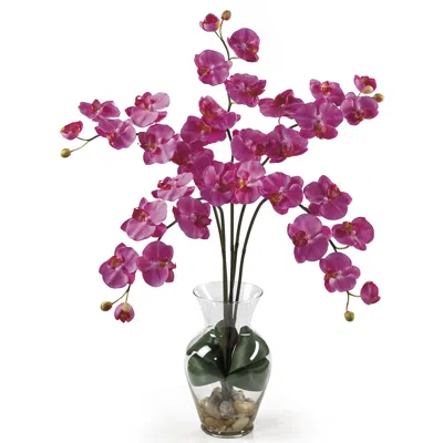 Homplanti Phalaenopsis Liquid Illusion Silk Flower Arrangement In Pink