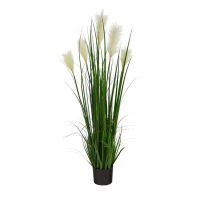Homplanti Plum Grass Artificial Plant 4' In Burgundy