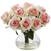 Homplanti Rose Arrangement W/vase Light Pink