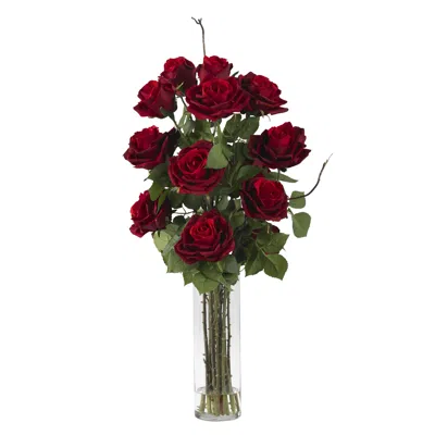 Homplanti Roses W/cylinder Vase In Blue