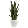 Homplanti Sansevieria Artificial Plant In White Planter 3.5'