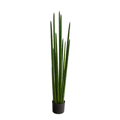 Homplanti Sansevieria Snake Artificial Plant 4' In Green