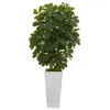 Homplanti Schefflera Artificial Plant In White Vase (real Touch) 40"