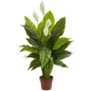 Homplanti Spathiphyllum Artificial Plant (real Touch) 42"