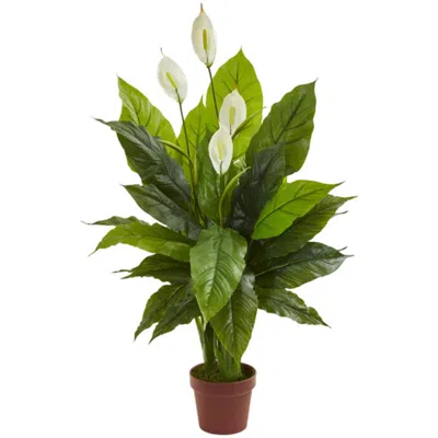 Homplanti Spathiphyllum Artificial Plant (real Touch) 42" In Green