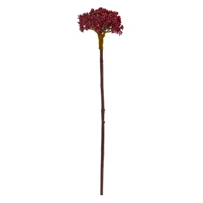Homplanti Succulent Sedum Artificial Plant (set Of 12) 22" In Burgundy