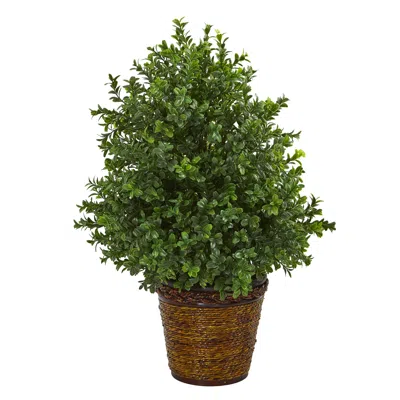 Homplanti Sweet Grass Artificial Plant In Basket (indoor/outdoor) 23" In Green