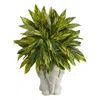 Homplanti Tradescantia Artificial Plant In White Elephant Shaped Planter (real Touch) 25"