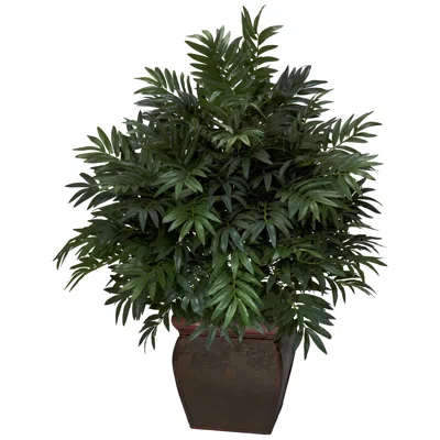 Homplanti Triple Bamboo Palm W/decorative Planter Silk Plant
