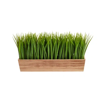 Homplanti Vanilla Grass Artificial Plant In Decorative Planter 20" In Brown