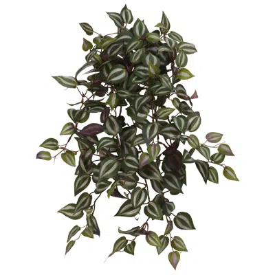 Homplanti Wandering Jew Hanging Artificial Plant (set Of 4) 23" In Green