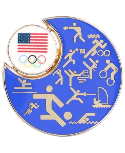 Honav Team Usa Pictogram Spinner Lapel Pin In Blue