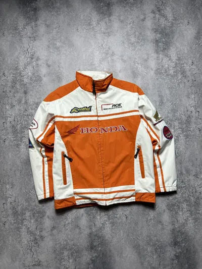 Pre-owned Honda X Racing Vintage Honda Racing Jacket Orange Big Logo