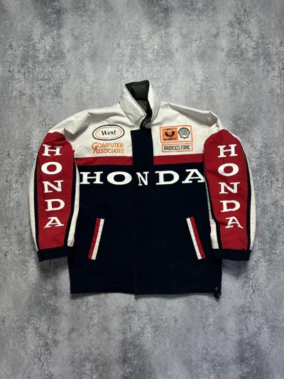 Pre-owned Honda X Racing Vintage Racing Jacket Honda Big Logo 90's In Black