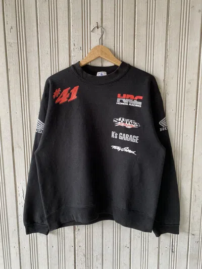 Pre-owned Honda X Vintage 90's Honda Racing 41 Sweatshirt In Faded Black