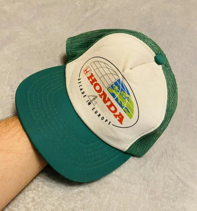 Pre-owned Honda X Vintage Honda 4th Decade In Europe F1 Snapback Hat Cap In Green White