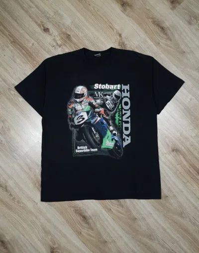Pre-owned Honda X Vintage Stobart Honda English Superbike Graphic T Shirt In Black