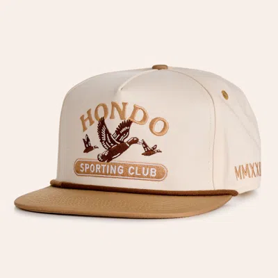 Hondo Hat Co . Fowler Cream & Tan Waterfowl Embroidered Flat Bill Cap In Multi