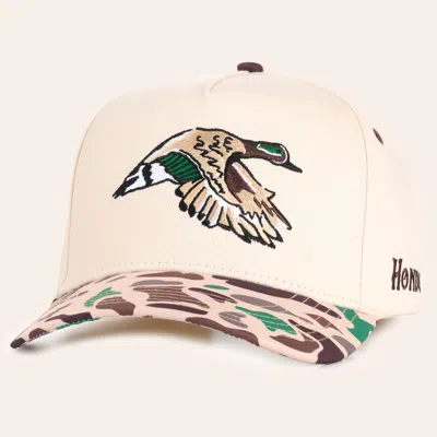 Hondo Hat Co Hondo Bone & Camo Embroidered Duck Logo Cap In Brown