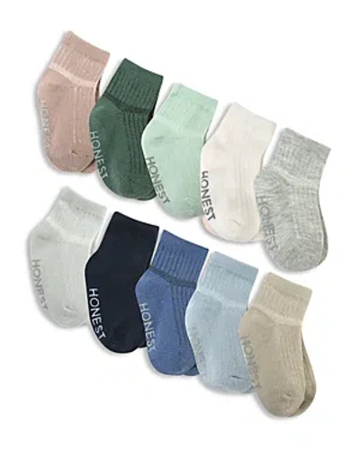 Honest Baby Boys' Low-cut Socks, Pack Of 10 - Baby In Blue Sunrise