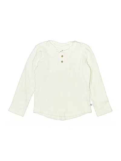 Pre-owned Honest Baby Clothing Kids' Long Sleeve Henley Shirt In White