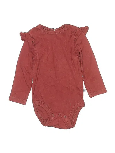 Pre-owned Honest Baby Clothing Babies' Long Sleeve Onesie In Burgundy