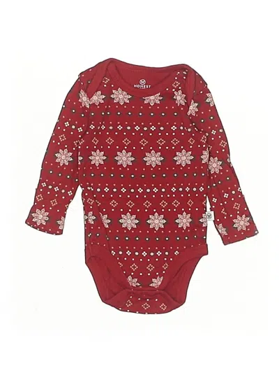 Pre-owned Honest Baby Clothing Babies' Long Sleeve Onesie In Red