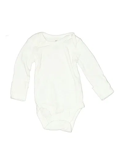 Pre-owned Honest Baby Clothing Babies' Long Sleeve Onesie In White