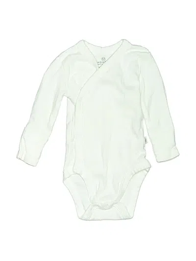 Pre-owned Honest Baby Clothing Babies' Long Sleeve Onesie In White