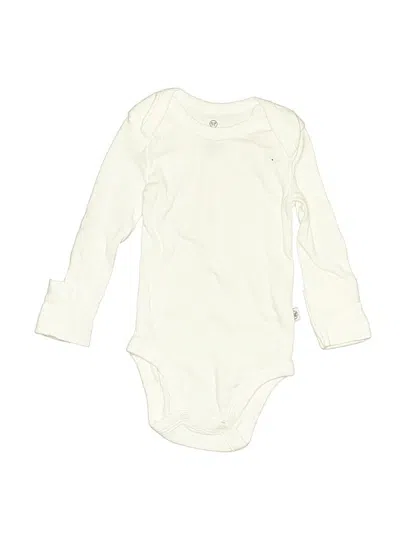 Pre-owned Honest Baby Clothing Babies' Long Sleeve Onesie In White