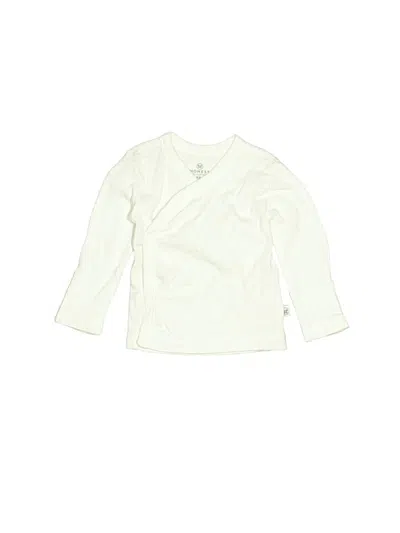Pre-owned Honest Baby Clothing Babies' Long Sleeve Top Ivory Crew Neck Tops In White