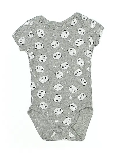 Pre-owned Honest Baby Clothing Babies' Short Sleeve Onesie In Gray