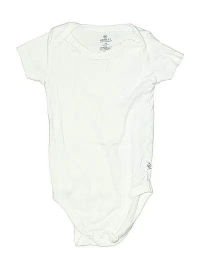Pre-owned Honest Baby Clothing Kids' Short Sleeve Onesie In White
