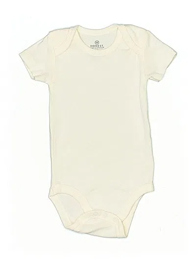 Pre-owned Honest Baby Clothing Babies' Short Sleeve Onesie In White