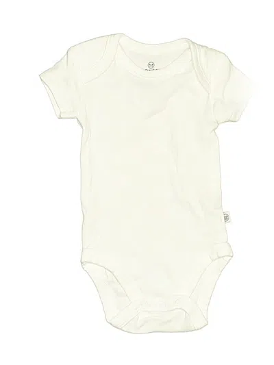 Pre-owned Honest Baby Clothing Babies' Short Sleeve Onesie In White