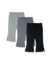 Honest Baby Girls' Flare Leggings, Pack Of 3 - Baby In Black Ombre
