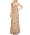 Honey And Rosie 3d Floral Sequin Dress In Champagne/multi In Multi